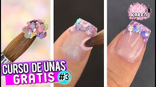 CLASE GRATIS 3  Uñas ACRILICAS con GLITTER en TIP cómo aplicarlo Principiantes [upl. by Rance]