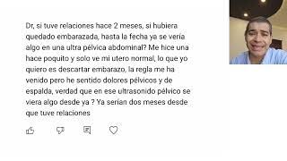 TUVE RELACIONES HACE 2 MESES YA SE VERÍA ALGO EN LA ECOGRAFÍA PÉLVICA [upl. by Espy]