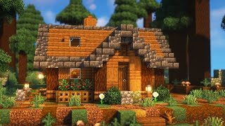 Minecraft Easy Spruce Starter House Cinematic Tutorial [upl. by Harts33]