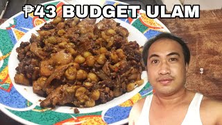 43 pesos na ulam spicy adobong atay balunan ng manok with guisantes [upl. by Ainsley]