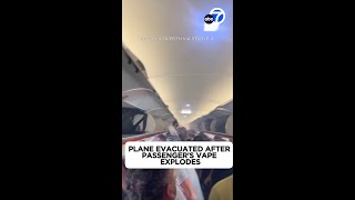 Plane evacuated after passengers vape explodes [upl. by Moureaux]