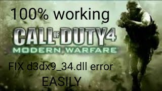 FIX d3dx934dll error ON CALL OF DUTY 4 MW [upl. by Norrehc666]