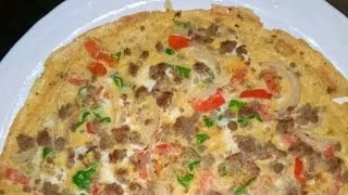 Recette Omelette à la viande de bœuf haché [upl. by Herschel]