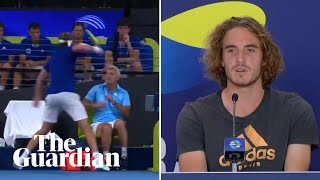 Stefanos Tsitsipas hurts father with racket swipe in ATP Cup meltdown [upl. by Narahs207]