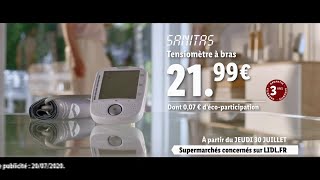 Lidl Tensiomètre à bras Sanitas quotjeudi 30 juillet 2020quot Pub 30s [upl. by Nroht]