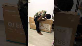 UNBOXING  unboxing tv hisense monaco happy ouverture fyp viralvideo [upl. by Lezley]