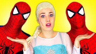 Spiderman vs Spiderman with Frozen Elsa and Superman Fun Superhero Movie in Real Life [upl. by Elrae]