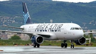 AIRSIDE FHBAP Airbus A320 Aigle Azur  Clermont Ferrand Auvergne airport [upl. by Aiouqahs]