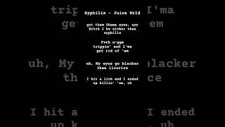 Syphilis  Juice Wrld lyrics viral rap song lyrics juicewrld [upl. by Surovy]