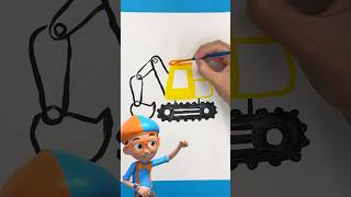 Easy Excavator Painting with Blippi DIY Crafts for Kids blippi shorts [upl. by Rekyr]