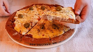 🔰 PIZZA SIN GLUTEN con harina de TRIGO SARRACENO 100 integral [upl. by Aronos]