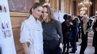 Doutzen Kroes Natalia Vodianova and more backstage after the Stella McCartney Fashion Show [upl. by Suivatna]