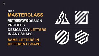 How To Design Your Logo Letters In Any Shape  Monogram Logo Design  Adobe Illustrator Tutorials [upl. by Gun]