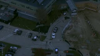 Raw aerial video Law enforcement agencies at scene of reported shooting at New Hampshire Hospital [upl. by Tnilk]