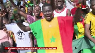 Direct  Arrivée des lions Champions dAfrique à Dakar [upl. by Mcmullan]