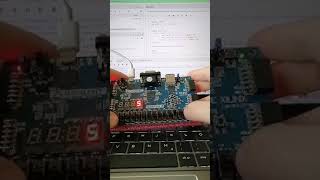 Printing digits on 7 segment display using Basys 3 cardvhdl fpgamaker shortsvideoyoutubeshorts [upl. by Atilrahc]