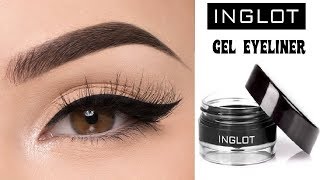 INGLOT AMC Eyeliner Gel 77 Black  First Impressions Review And Swatches [upl. by Olvan]