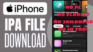 HOW TO INSTALL WITHOUT PC IPA FILE IOS NO JAILBREAKAGARIO [upl. by Loggins]