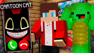 Scary CARTOON CATEXE hide in JJ and Mikey house Challenge from Maizen [upl. by Enneira]