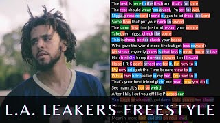 J Cole  LA Leakers Freestyle  Lyrics Rhymes Highlighted  93 Til Infinity [upl. by Nolla]