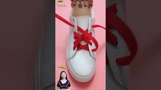 Cool way to tie shoe laces in seconds New crisscross lacing style shortslacestylestieshort [upl. by Ahsea161]