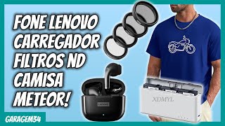 UNBOXING ACESSÓRIOS OSMO ACTION 3 FONE LENOVO E CAMISA DA METEOR [upl. by Oisor]