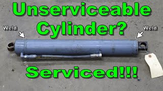 Welded Hydraulic Cylinder That Cant Be Repaired Cut Open and Resealed [upl. by Ettelracs444]