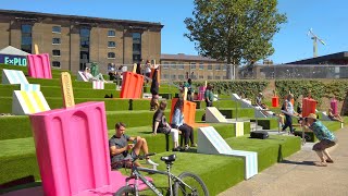 Summer in London Kings Cross Walk  Granary Square and Coal Drops Yard [upl. by Bellew]