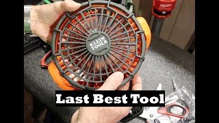 Kool Klein Tools Unboxing at Last Best Tool Rechargeable Fan and Light [upl. by Ahaelam573]