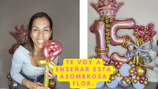 crea una fabuloso flor con globos 260 [upl. by Anos]