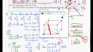 Déterminer un lieu de point dans lespace • représentation paramétrique de droite • BAC [upl. by Leilamag]