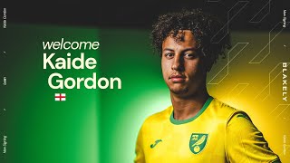 FIRST INTERVIEW  Kaide Gordon signs for Norwich City ✍️ [upl. by Halbeib]