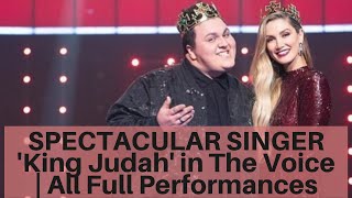 SPECTACULAR SINGER King Judah in The Voice  All Full Performances [upl. by Xanthe538]