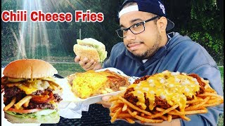 ⚠️ Cheesy Chili Cheese Fries MUKBANG  Cheeseburger  French Fries  Burger  cheese STORYTIME [upl. by Ahola]