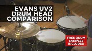 Evans UV2 Drum Head Comparison UV1 Black Chrome Hydraulic Red G2 HD Dry EC2 [upl. by Nywrad]