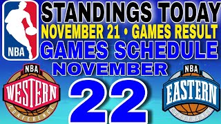 nba standings today November 21 2024  games results  games schedule November 22 2024 [upl. by Antipas]