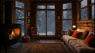 Cozy Cabin Vibes 9 Hours Of Fireplace And Snowfall On A Winter Night [upl. by Einahpetse]