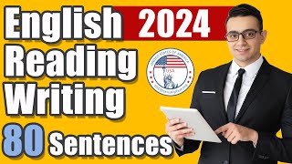 2024 US Citizenship English Reading and Writing Test  MALE voice US Naturalization [upl. by Arathorn]