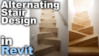 Alternating Stair Design in Revit Tutorial [upl. by Asilegna314]