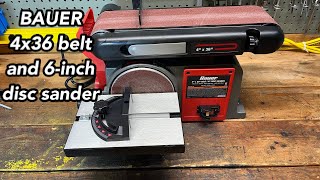 BAUER 4x36 belt and 6inch disc sander  review [upl. by Wade730]