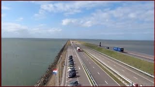 Niederlande Der Abschlussdeich des Ijsselmeers ein spektakuläres Bauwerk Nederland Afsluitdijk [upl. by Milson935]