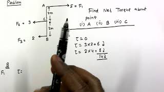 Rotational Mechanics  Solved example 3  Torque calculation for zero net force [upl. by Nelrsa]