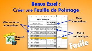 Feuille DE POINTAGE Excel facile Rapide [upl. by Amir]