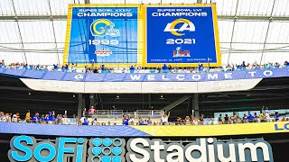 Rams Unveil Super Bowl LVI Championship Banner At SoFi Stadium [upl. by Chivers130]