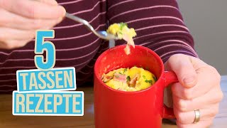 5 schnelle Tassen Rezepte für die Mikrowelle süss amp salzig [upl. by Nalehp]