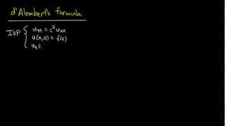 PDE 10  Wave equation dAlemberts formula [upl. by Atirrehs993]