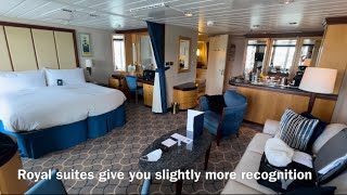 Royal Caribbean SUITE AMENITIES explained Tour a grand suite on Navigator of the Seas suite 1264 [upl. by Nahtahoj]