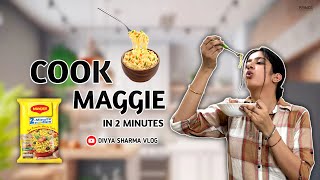 MAGGI IN 2 MIN♨️ 4 challenge 4th day  Divya Sharma Vlogs [upl. by Bethena389]