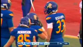 Brandon Deschamps 33 RB UBC Thunderbirds 2015 Vanier Cup 28Nov15 [upl. by Elurd]