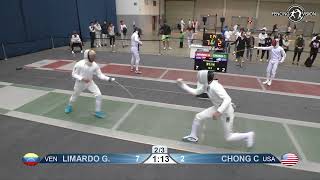 2023 112 T64 24 M E Individual Budapest HUN GP 7 CHONG USA vs LIMARDO GASCON VEN [upl. by Noiraa]